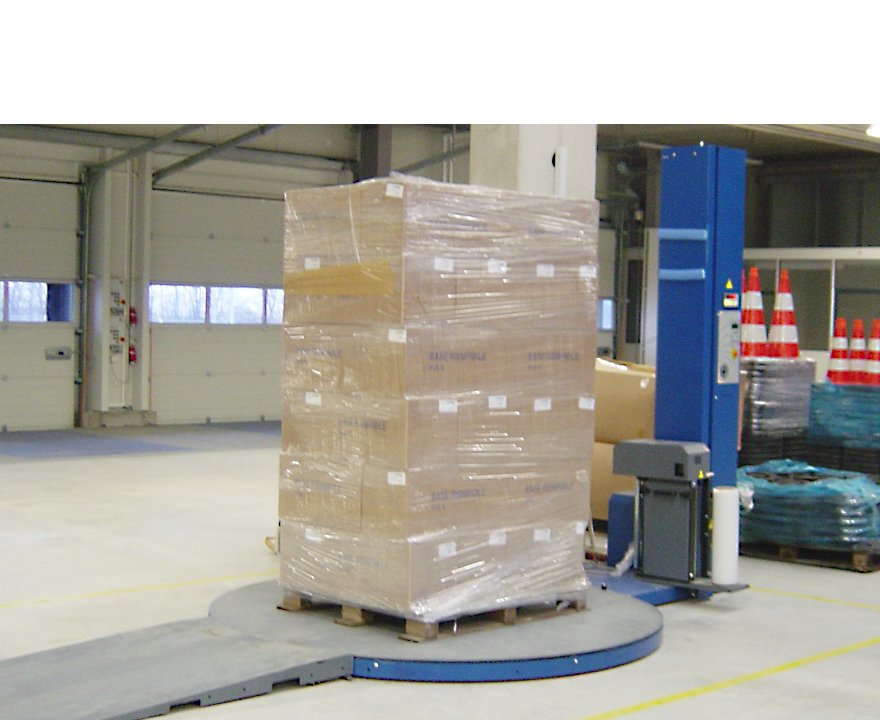 Folienumwicklung durch Verpackungsmaschinen der CYBERlogistics GmbH in Taunusstein / Hessen