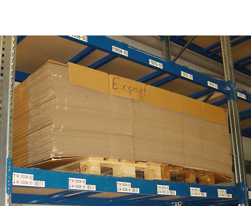Palettenlagerung mit Überbreiten und Höhen. CYBERlogistics GmbH in Taunusstein / Hessen